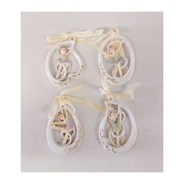 Appendino ballerina in resina con nastro. Ass 4. CM 8