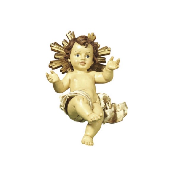 Bambinello resina con aureola dorata CM 26
