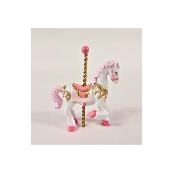 Cavallino giostra resina rosa.Mis.5x5,5 CM