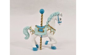 Cavallino giostra resina azzurro. Mis.7x7CM
