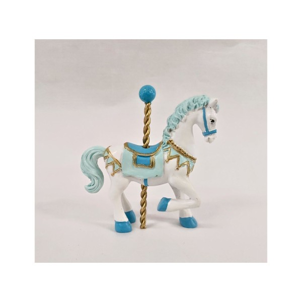 Cavallino giostra resina azzurro. Mis.7x7CM