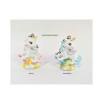 Unicorno portachiavi in resina rosa o azzurro. CM3,5