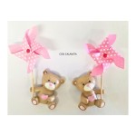 Orso resina rosa con magnete e girandola .Ass2  Mis.3x4 cm (con girandola H 9cm )