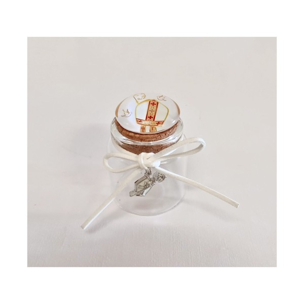 Barattolino vetro CRESIMA con tappo sughero.H6CM