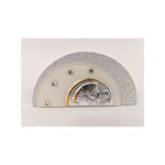Icona vetro glitter, strass e argento SACRA FAMIGLIA. Base CM 9x2.5 H 4.5 MADE IN ITALY