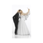 Cake topper coppia sposi selfie in resina. H 14