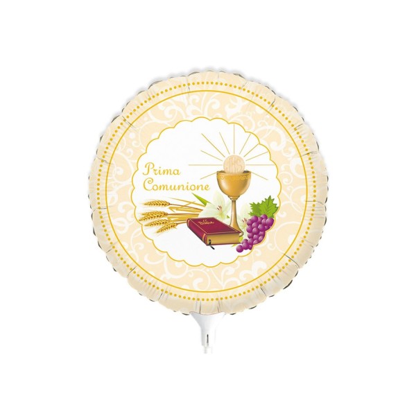 Palloncino mylar calice comunione, idoneo per gonfiaggio ad elio. CM 25