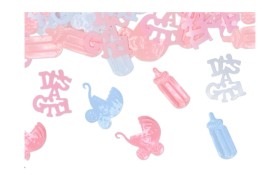 Set 15 GR coriandoli, soggetti baby in plastica decorativi.