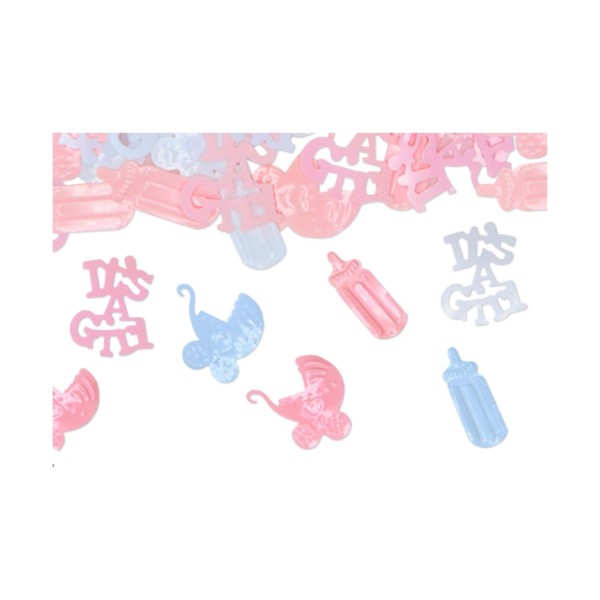 Set 15 GR coriandoli, soggetti baby in plastica decorativi.